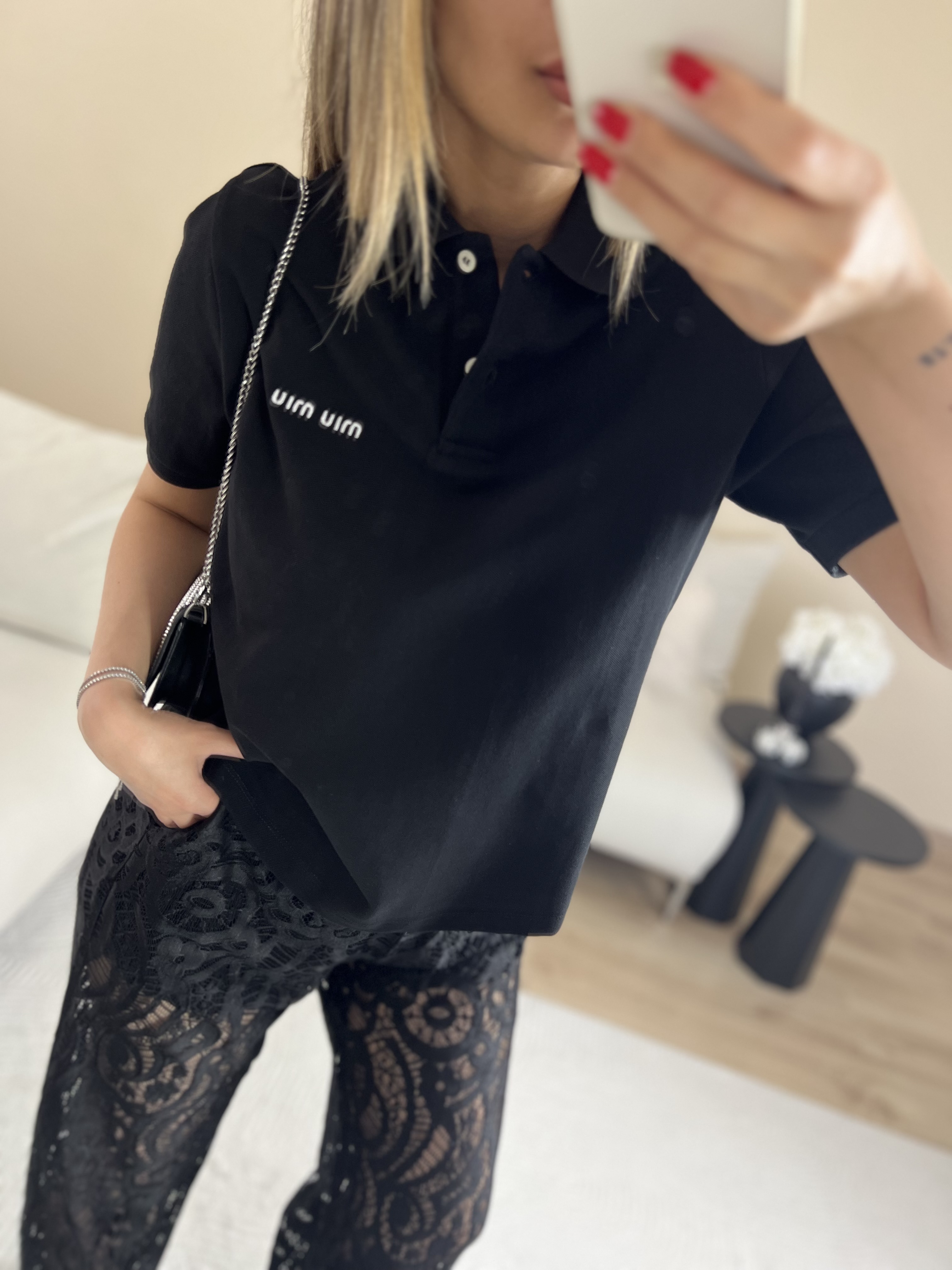PREMIUM POLO YAKA BLUZ - SIYAH